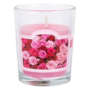Lumanarica parfumata in pahar, 5x7 cm, trandafir roz, Topi Dreams