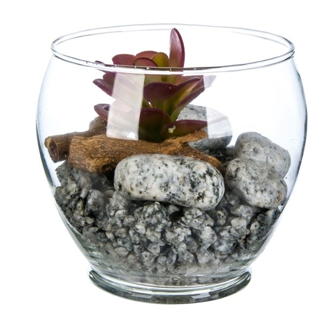 tube rain war Aranjament ornamental in vaza din sticla cu plante artificiale, lemne si  pietre de decor – Topi Toy Dreams
